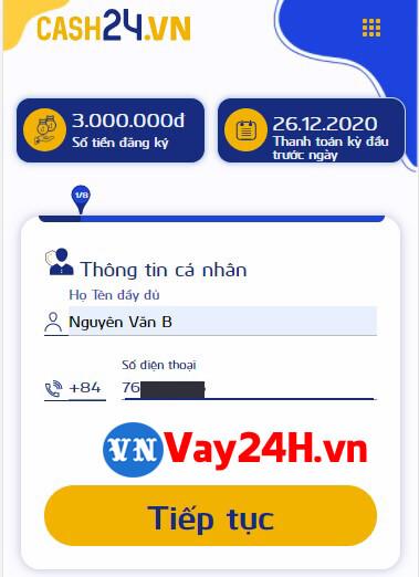 Các bước đăng ký vay tiền cash24 1 Các bước đăng ký vay tiền cash24 1