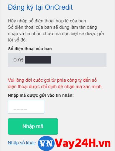 Hướng dẫn vay tiền Oncredit 1