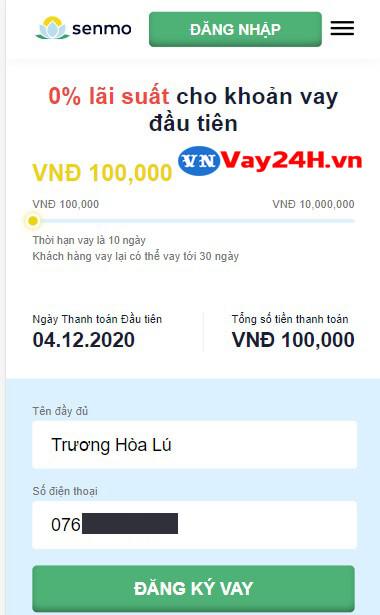 Hướng dẫn đăng ký vay tiền senmo 1 Hướng dẫn đăng ký vay tiền senmo 1