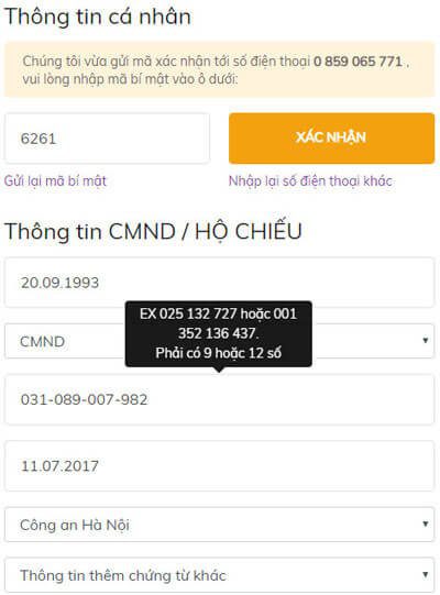 x&aacute;c thực m&atilde; otp robocash