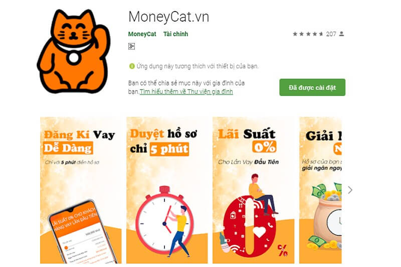 Tải app vay tiền MoneyCat
