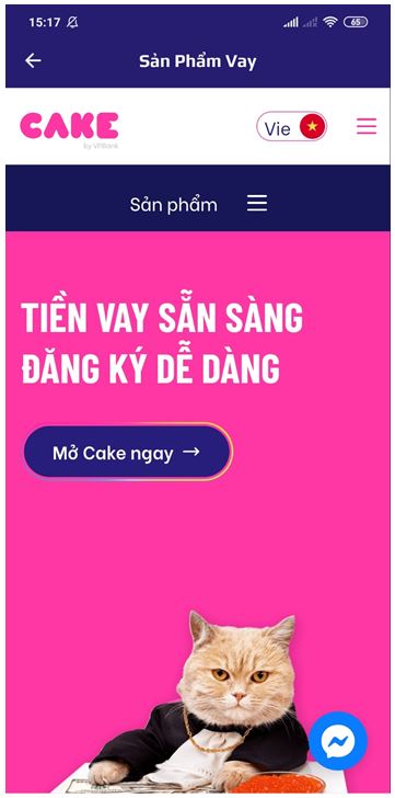 Đăng nhập vào Cake để vay tiền Đăng nhập vào Cake để vay tiền